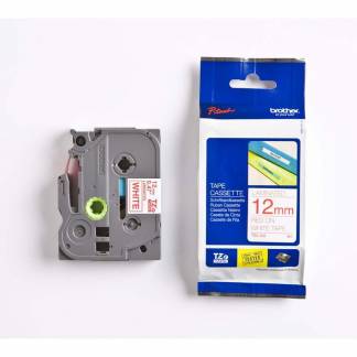 Labeltape, Brother Labeltape, TZE232 12mmx8.00m r&oslash;d/hvid