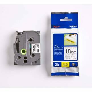 Labeltape, Brother Labeltape, TZES141 18mmx8.00m sort/transparent