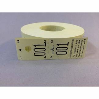Garderobenumre, NN, 2-delt, gul rulle a 2 x 500 stk