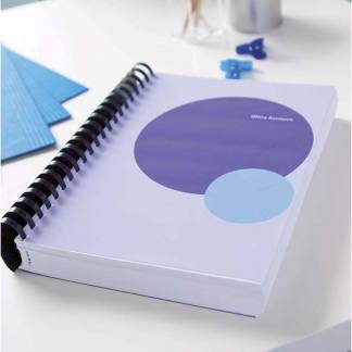 Spiralrygge, Fellowes, 21 ringe, Plast 6 sort, antal ark: 20  pakke a 100 stk