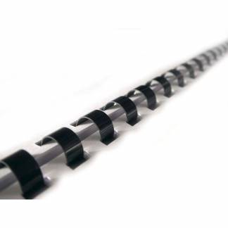 Spiralrygge, Fellowes, 21 ringe, Plast 19 sort  pakke a 100 stk