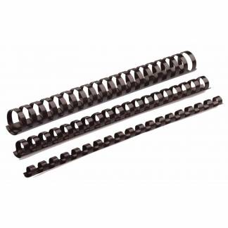 Spiralrygge, Fellowes, 21 ringe, Plast 14 sort, antal ark: 100  pakke a 100 stk