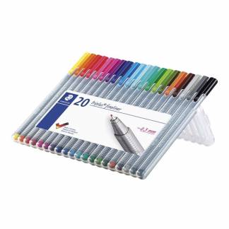 Fineliner, Staedtler Triplus s&aelig;t af 20 stk