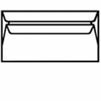 Kuvert, forskellige, langsiden &aring;ben, 1 white, Permanent (DP 37) Opretst&aring;pende klap Selvkl&aelig;bend, 90g/m2 pakke a 500 stk palle 126 kasser, 13387