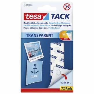 Brikker, TESA Adhesive tape Tack, transparent, pakke med 72 stk