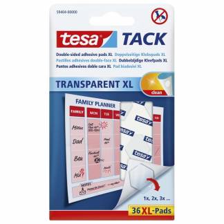 Brikker, TESA Adhesive tape Tack, transparent, pakke med 36 stk