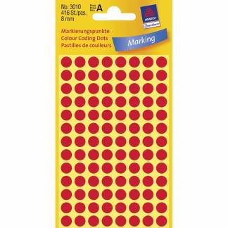 Universeletiket, Avery, 3010 r&oslash;d, pakke med 416 stk, FSC Mix Credit