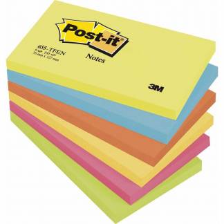 Post-it, Post-it, Notes, assorteret, 127 x76mm, pakke a 6 stk