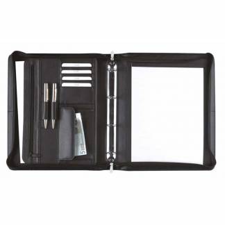 Dokumentmappe, Staedtler Eurostyle sort, 210x297mm, antal ringe: 4, Oxhide