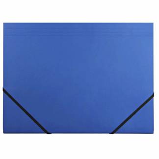 Elastikmappe, Q-Line DKF bl&aring;, M/3 KLAPPER, 210x297mm Karton/elastik