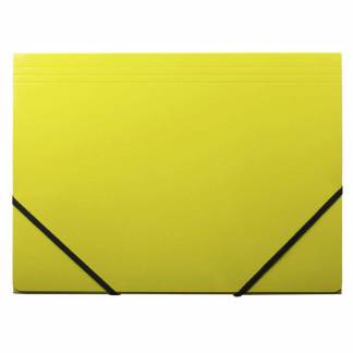 Elastikmappe, Q-Line DKF gul, M/3 KLAPPER, 210x297mm Karton/elastik