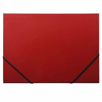 Elastikmappe, Q-Line DKF r&oslash;d, M/3 KLAPPER, 210x297mm Karton/elastik