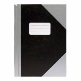 Kinabog, Notesbog, linjeret, A4 s&oslash;lv/sort, 210x297mm, 70g/m2