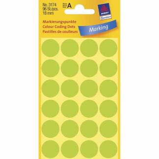 Universeletiket, Avery, 3174 gr&oslash;n, pakke med 96 stk, FSC Mix Credit