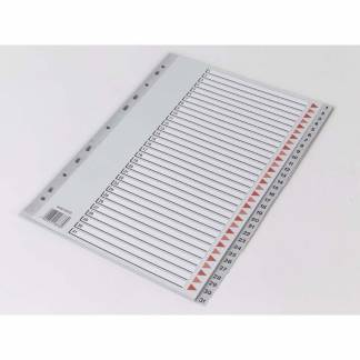 Register, Q-Line, A4,210x297mm, gr&aring; Pakke med 10 s&aelig;t