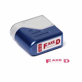 Stempel, Trodat Deskmate, bl&aring;/r&oslash;d Faxed