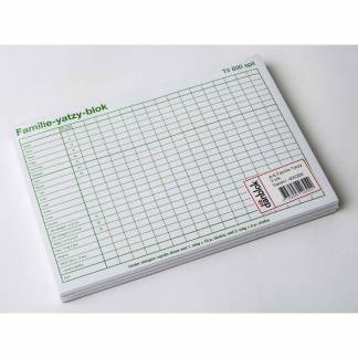 Yatzyblok, NoName, Yatzy pad, A5, hvid 148x210mm, pakke a 3 stk