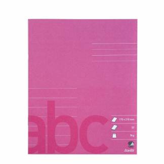 Skoleh&aelig;fte 17x21 7 linjer 32 blade pink