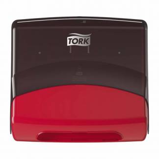 Industripapir dispenser, Tork, W4 Performance, sort/r&oslash;d