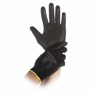 Handsker strik og PU coating No. 11 / XXL, nylon/polyamid, sort Pakke a 12 par
