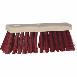 Fejekost, Vikan Broom Wood w/hole for shaft, r&oslash;d/tr&aelig; 320mmx320mm