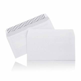 Mailman, langsiden &aring;ben, 1, hvid Permanent (DP 37), peel&seel, 90g/m2 pakke a 500 stk palle a 120 kassees, 10156