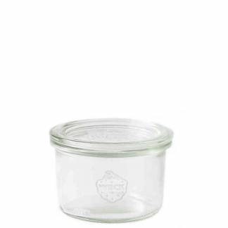 Sylteglas, Rund, &Oslash; 8, h&oslash;jde 56 Glass, transparent, m/l&aring;g pakke a 12 stk Weck F&oslash;devaregodkendt