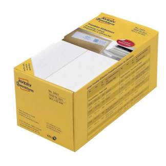 Universeletiket, Avery, 3433 Til frankering 43x163mm hvid, pakke a 1000 stk