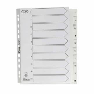 Register, Elba, A4,210x297mm, hvid kasse a 20 sets
