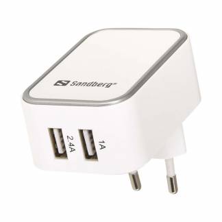 Oplader, Sandberg, Adapter AC charger DUAL USB EU