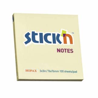 Notes, BNT Stick&acute;n, Notes, gul, 76x76mm