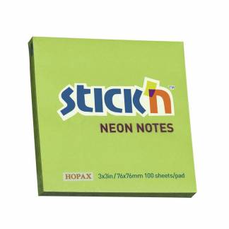 Notes, BNT Stick&acute;n, gr&oslash;n, 76x76mm