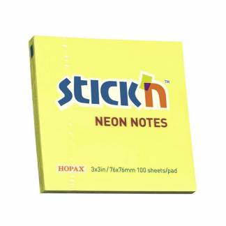 Notes, BNT Stick&acute;n, gul, 76x76mm