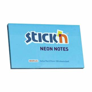 Notes, BNT Stick&acute;n, Neon, bl&aring;, 127x76mm