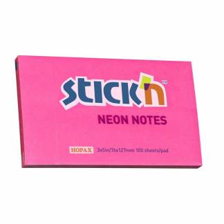 Notes, BNT Stick&acute;n, Neon, r&oslash;d, 127x76mm