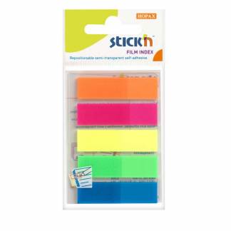 Indexfaner, BNT Stick&acute;n, 5 farver,45 x12mm, assorteret pakke a 125 stk