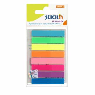 Indexfaner, BNT Stick&acute;n, 8 farver,45x8mm assorteret pakke a 160 stk