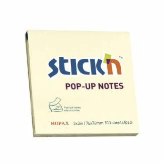 Notes, BNT Stick&acute;n, Z-notes, gul, 76 x76mm