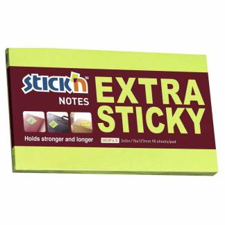Notes, BNT Stick&acute;n, Extra sticky, gr&oslash;n 127x76mm