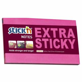 Notes, BNT Stick&acute;n, Extra sticky, r&oslash;d 127x76mm