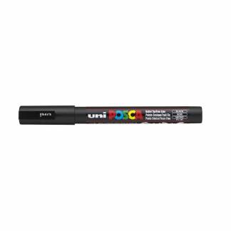 Paintmarker, Uni Posca, PC-3M, 0,9-1,3MM Rund spids, sort, 40150146