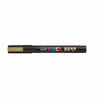Paintmarker, Uni Posca, PC-3M, 0,9-1,3MM Rund spids, guld, 401501810