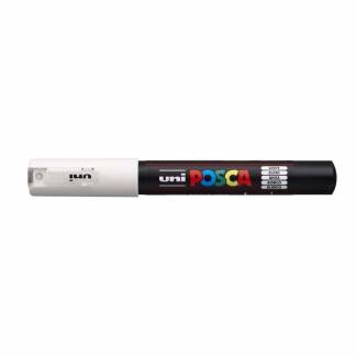 Paintmarker, Uni Posca, PC-1M, 0,7MM Rund spids, hvid, permanent