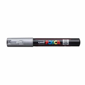 Paintmarker, Uni Posca, PC-1M, 0,7MM Rund spids, silver, 401500805