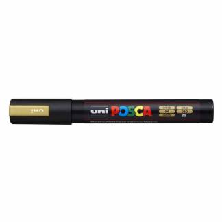 Paintmarker, Uni Posca, PC-5M, 1,8-2,5MM Rund spids, guld, 401503810
