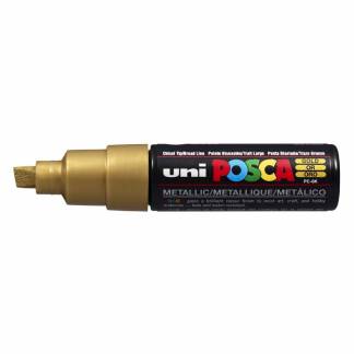 Paintmarker, Uni Posca, PC-8K, 8MM Rund spids, guld, permanent