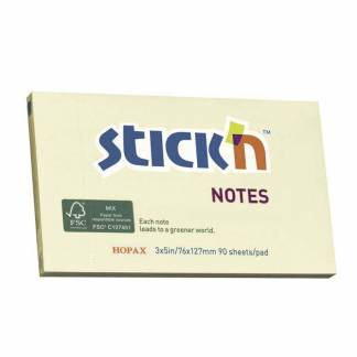 Notes, BNT Stick&acute;n, Notes, gul, 127x76mm