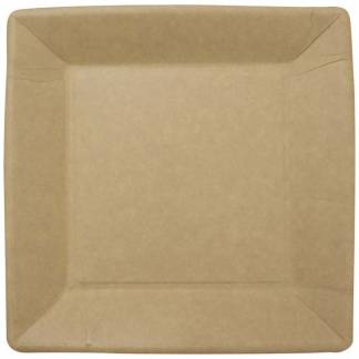 Tallerken frokost, Rund, 230 x 230 mm biologisk nedbrydeligt papir, brun komposterbar, pakke a 50 stk kasse a 8 pakker, palle a 40 kartoner Nordisk svane, F&oslash;devaregodkendt