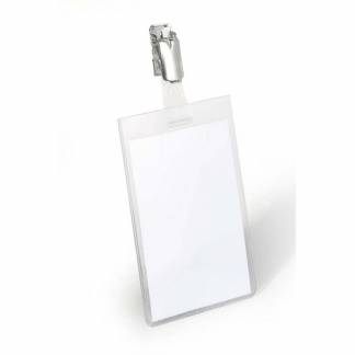 Kongresm&aelig;rker, Durable 60x90, Med stropklemme, transparent pakke a 25 stk
