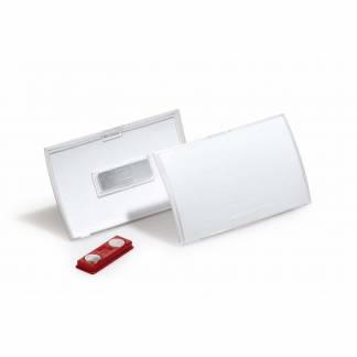 Kongresm&aelig;rker, Durable Click Fold 54x90, med magnet, transparent pakke a 10 stk